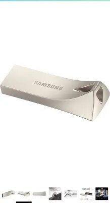 SAMSUNG BAR Plus 3.1 USB Flash Drive, 32GB, 400MB/s, Rugged Metal Casing, Storage Expansion for Photos, Videos, Music, Files, MUF-32BE3/AM, Champagne Silver SAMSUNG BAR Plus 3.1 USB Flash Drive, 32GB, 400MB/s, Rugged Metal Casing, Storage Expansion for Photos, Videos, Music, Files, MUF-32BE3/AM, Champagne Silver