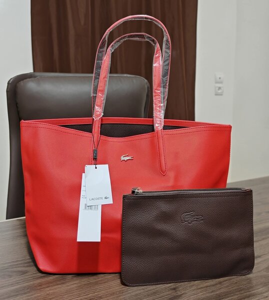 Sac cabas Lacoste en cuir