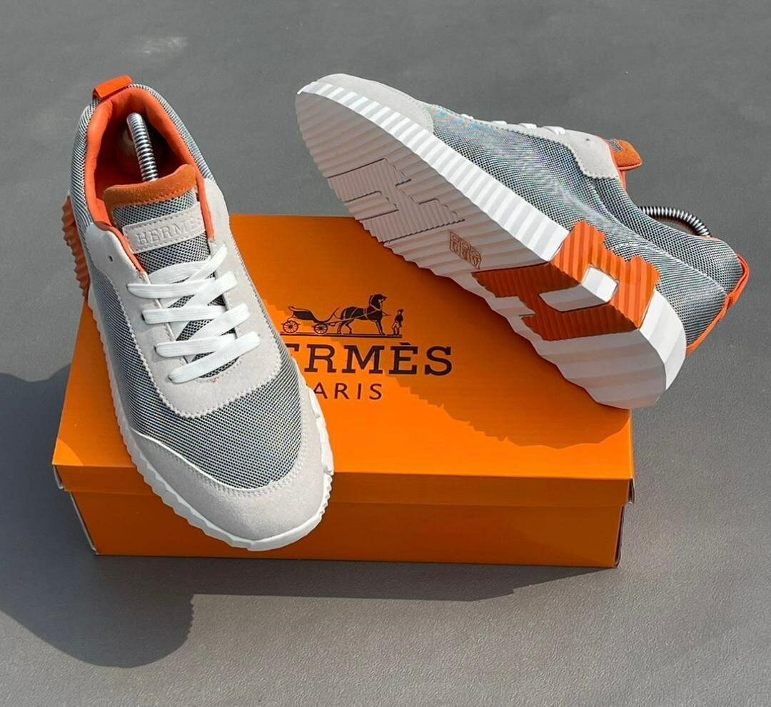 Sneakers tendance orange & blanc