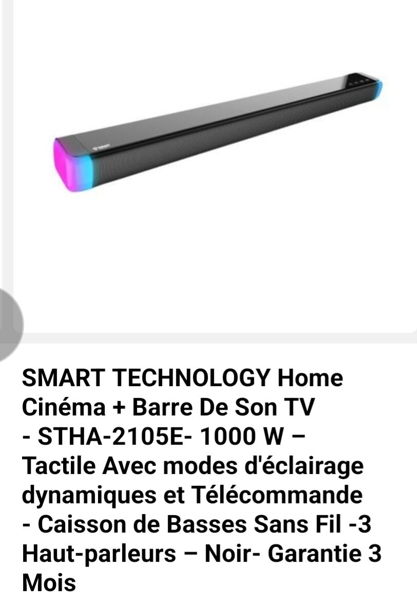 SMART TECHNOLOGY Barre de son TV avec caisson de basses