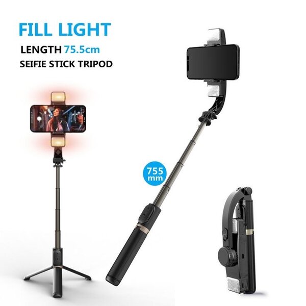 Selfie stick with led light