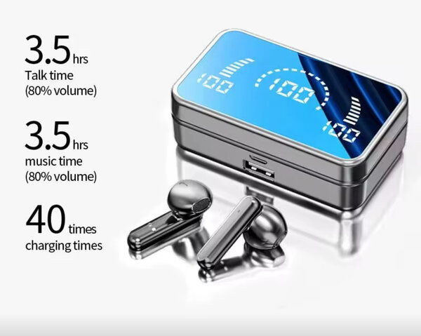 Wireless Earbuds with LED Display