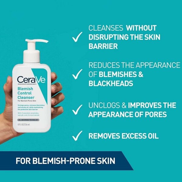 CeraVe Blemish Control Gel-to-Foam Cleanser (236ml)