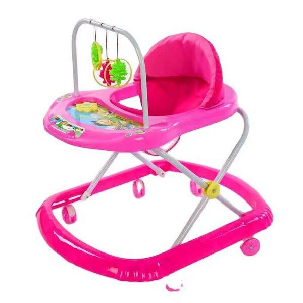 Trotteur bébé rose avec jouets