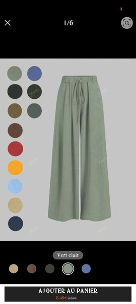 Pantalon large vert femme