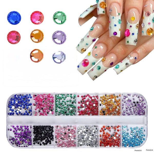 Strass ongles multicolores