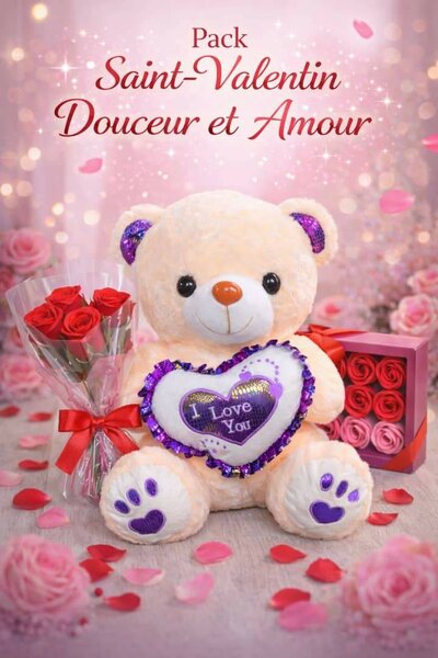 Coffret Ourson Saint-Valentin