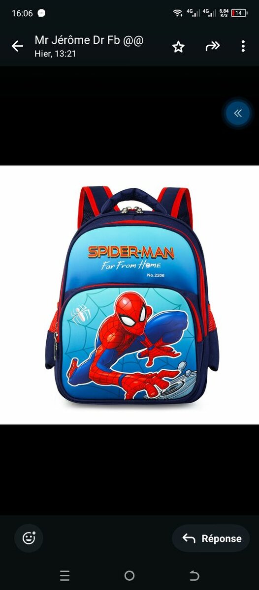 Sac à dos Spiderman enfant