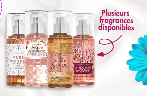 Mini Brume parfumé Bath & Body Works Original importé des US