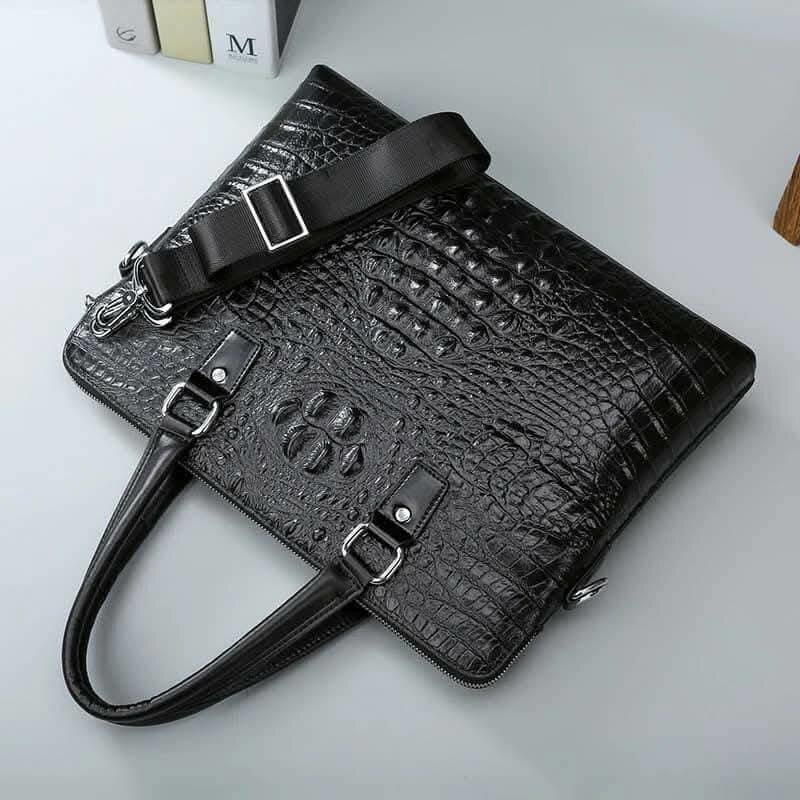 Porte-documents en cuir croco