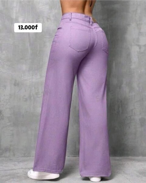 Jeans violets taille haute