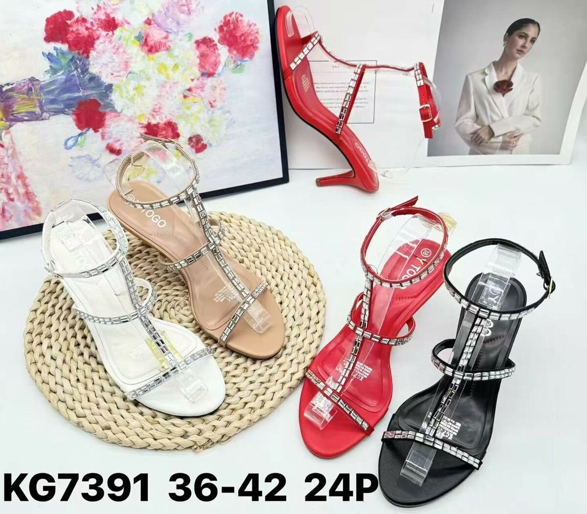 Sandales Élégantes Strass Femmes