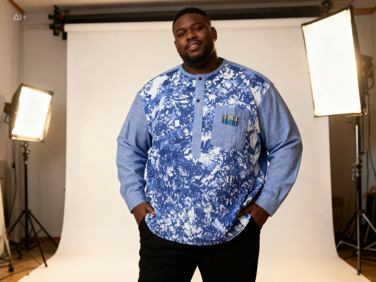 Chemise Homme Batik Bleu Unique