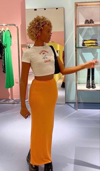 Jupe longue orange élégante