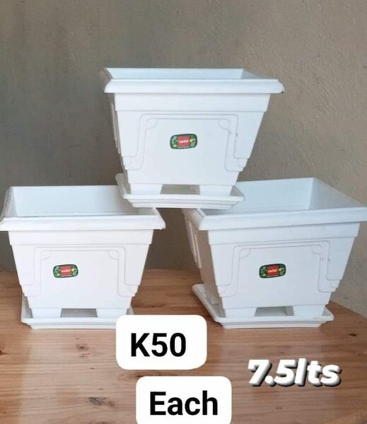flower pots white 7.5 liters