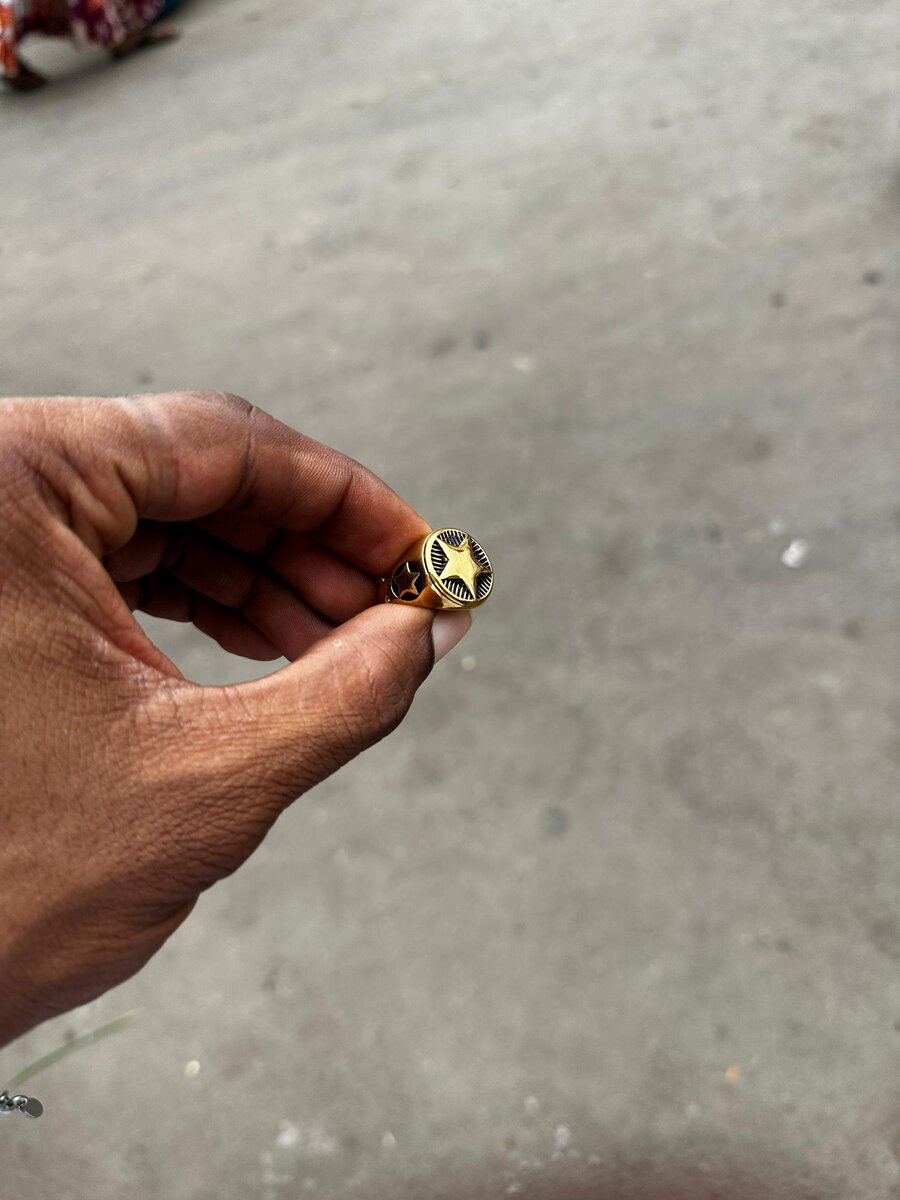 Bague étoile vintage en inox