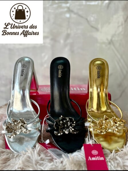 Mules élégantes en métal