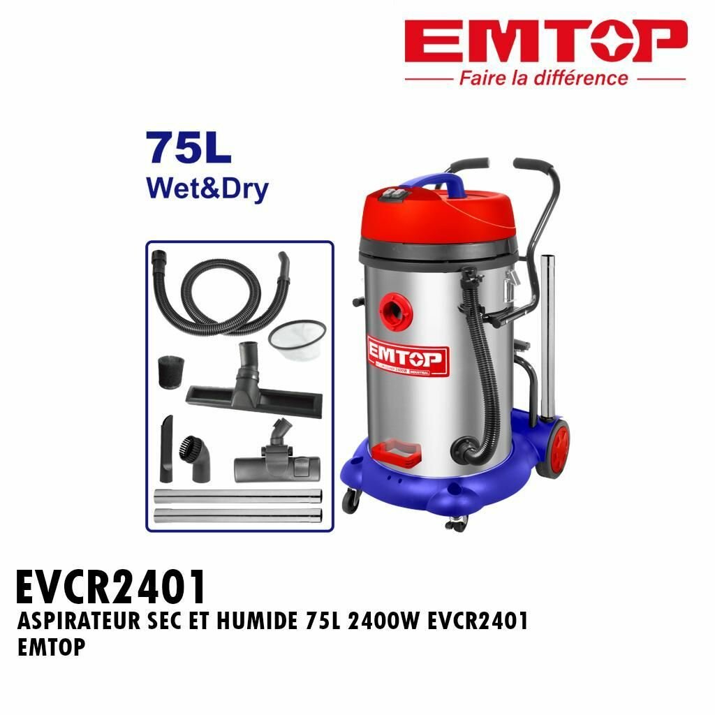 Aspirateur Emtop 75L 2400W