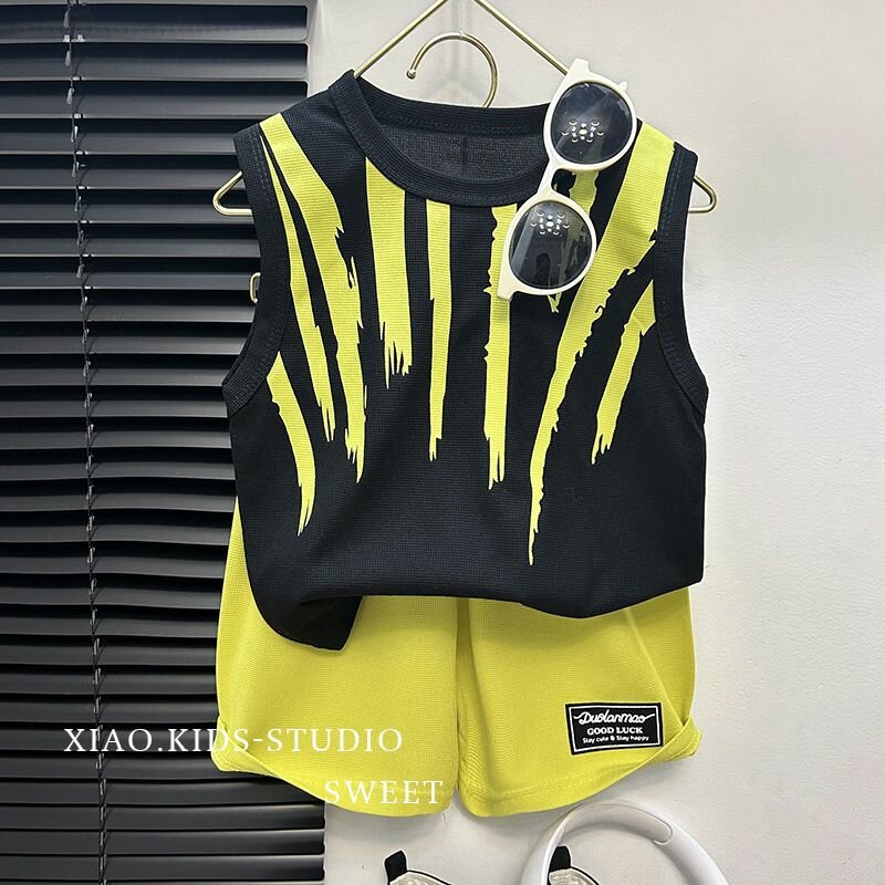 Ensemble garçon été rayures stylé