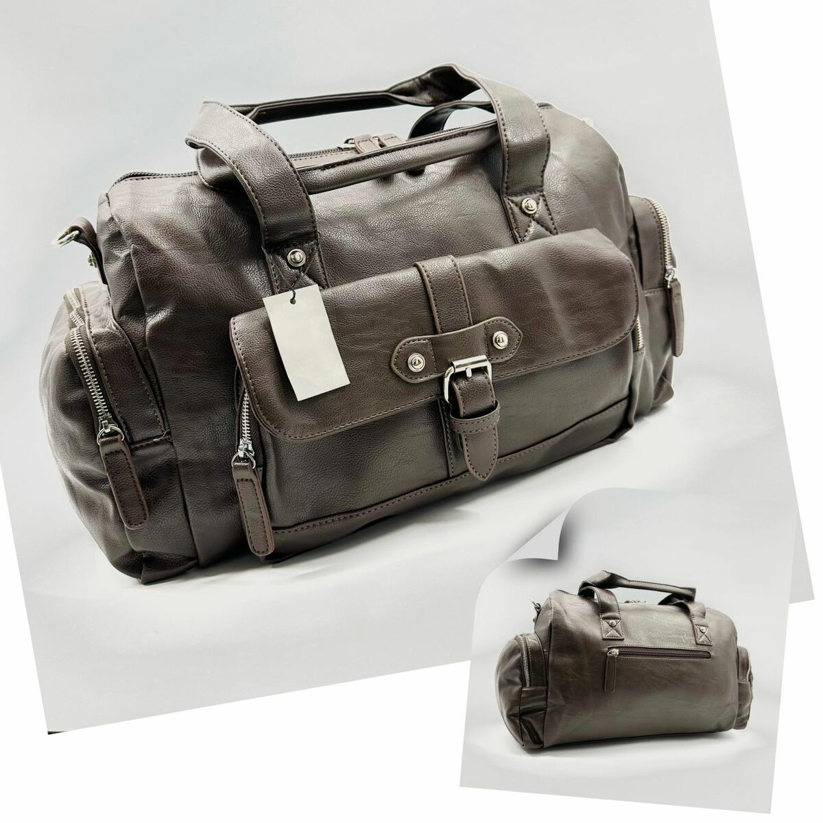 Solid leather duffel bags