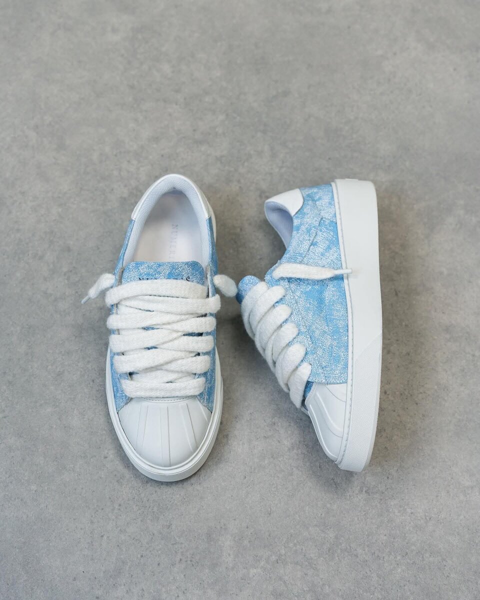 Chaussures Homme Luxe en Denim Bleu