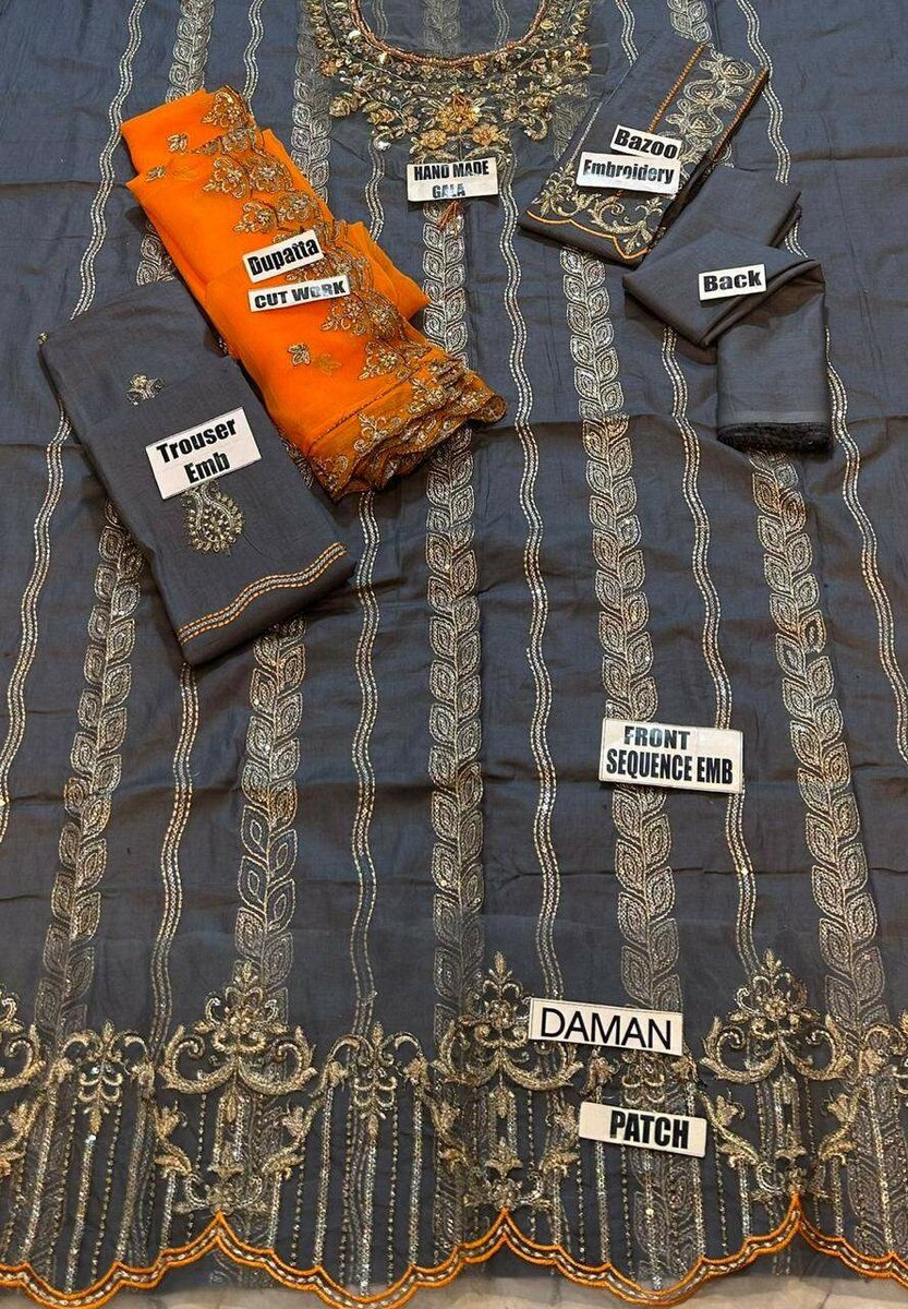 Lady's 3pc Lawn Unstich Suit Video Available