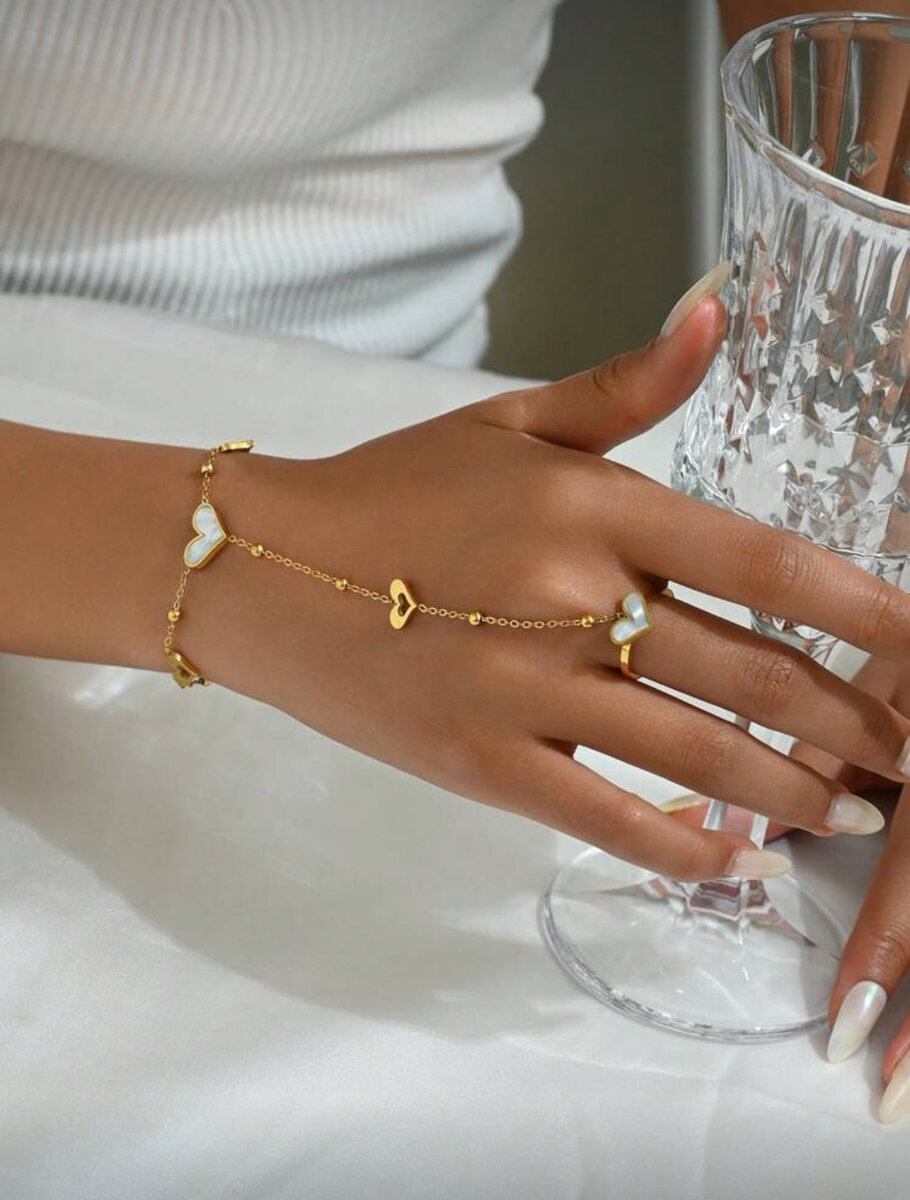 Bijou Main Chaîne Or Coeur