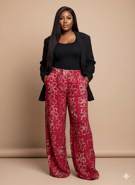 Pantalon large imprimé femme
