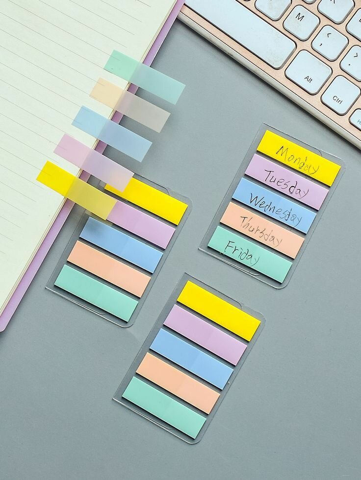 PASTEL COLORED TRANSPARENT BOOKMARKERS