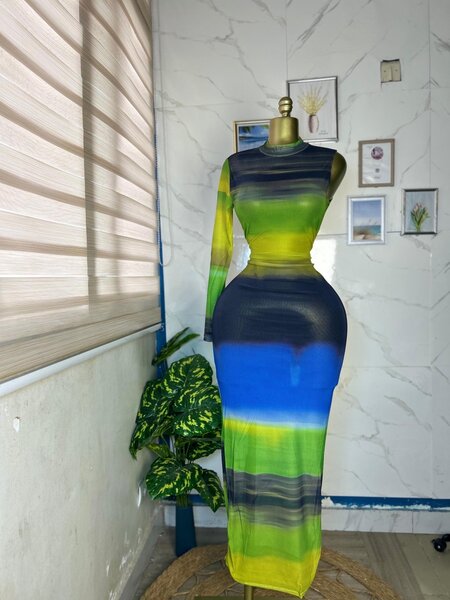 Robe élégante multicolore