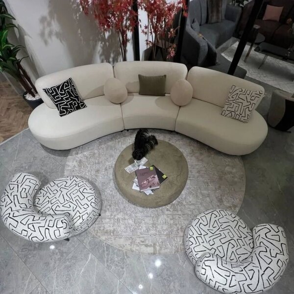 Salon moderne en demi-lune