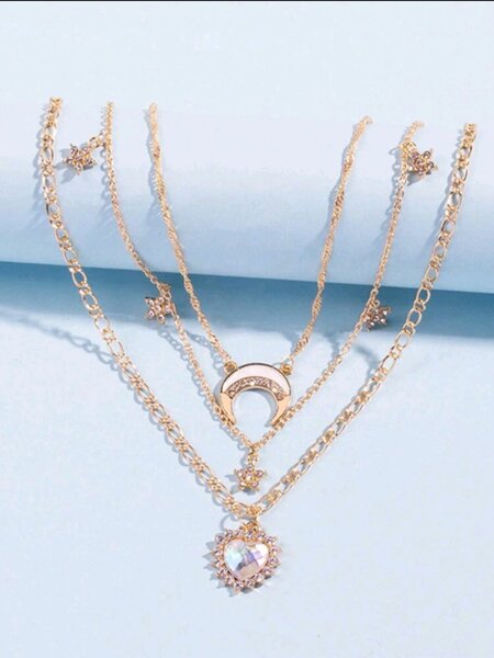 Collier Lune en Or Multi-Couches