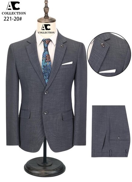 Costume élégant gris homme