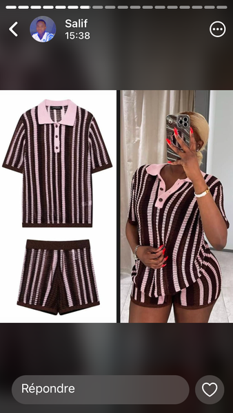 Ensemble femme rayé confortable