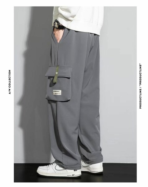 Новый серый комбинезон мужской осенне-зимний свободный прям