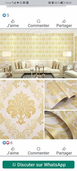 Papier Peint Vinyle Doré