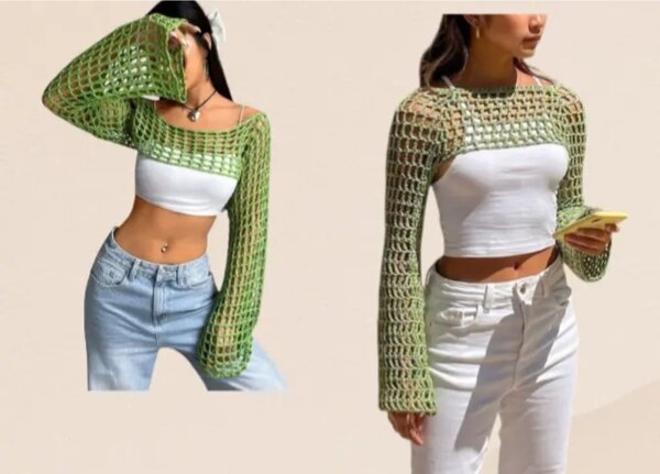 Chic bolero en Crochet Vert