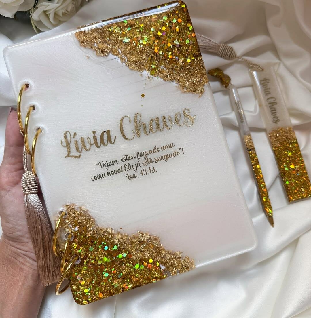 Cahier en résine époxyPailleté