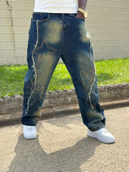 Jeans à motifs décontractés