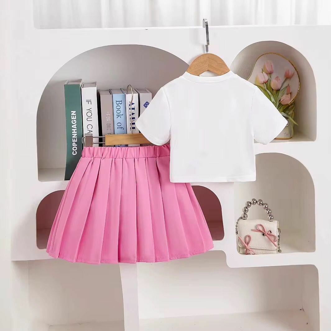 Ensemble Fille Rose Cœur