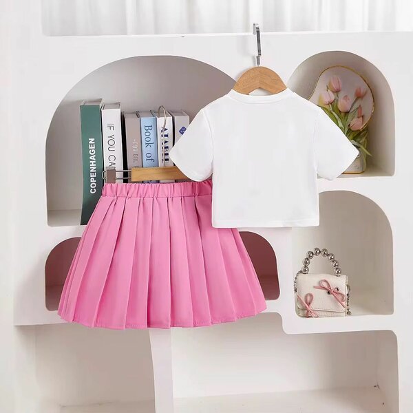 Ensemble Fille Rose Cœur