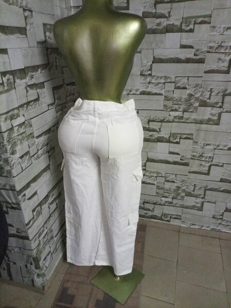 Pantalon cargo blanc femme