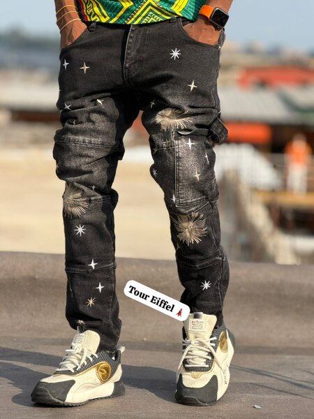 Jeans homme avec motifs étoiles