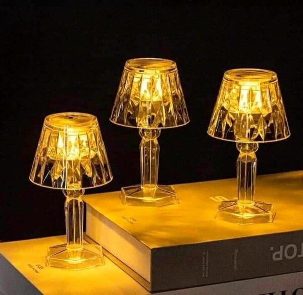 Rechargeable Golden Night Lamp - Mini Crystal Design