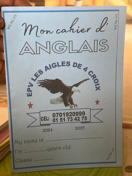Cahier d'anglais pour enfants