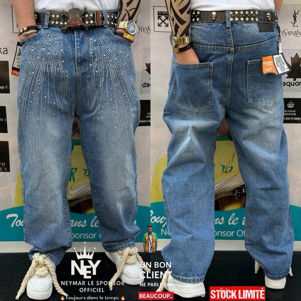 Jean baggy perles style urbain