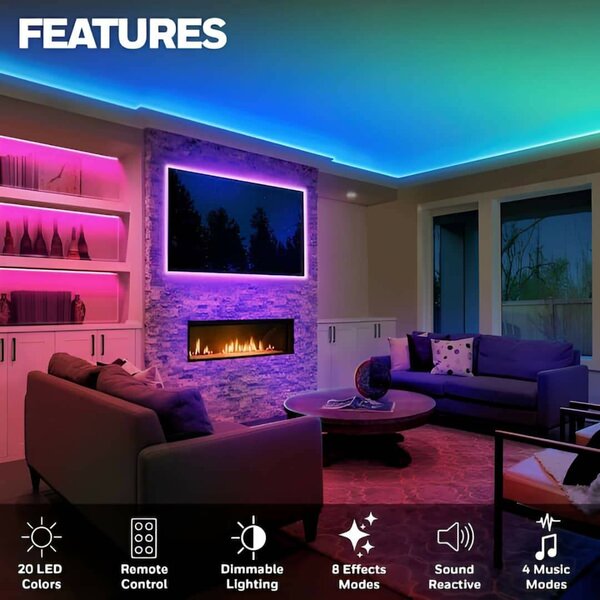 RUBAN LED LIGHT AVEC TÉLÉCOMMANDE ET BLUETOOTH