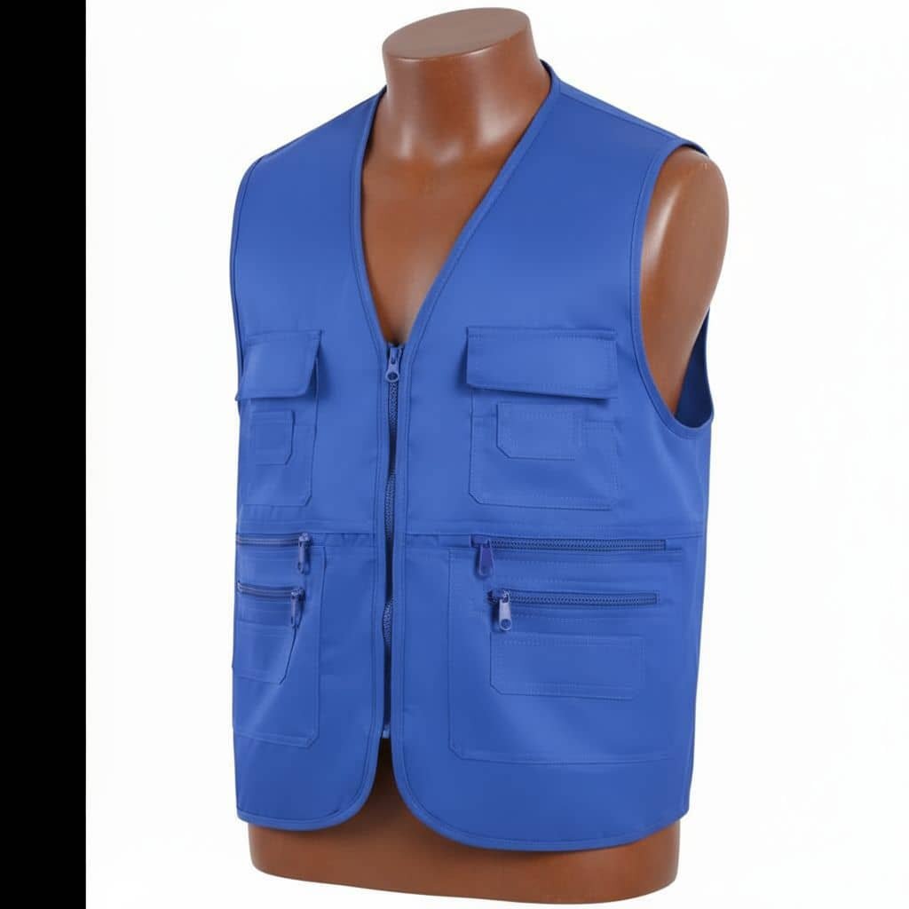 Gilet bleu multifonction homme