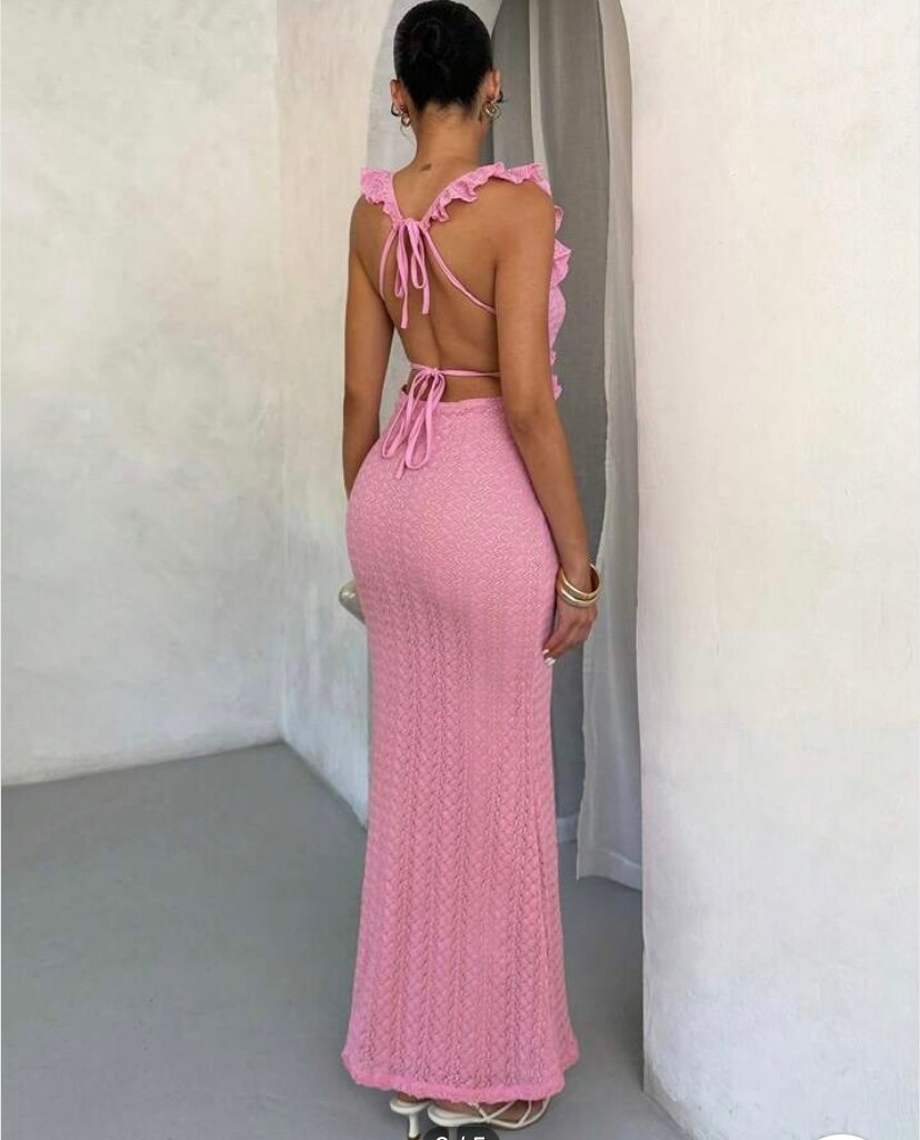 Elegant Pink Maxi Dress