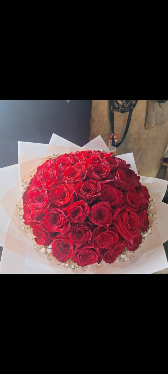 Bouquet de 50 roses rouges